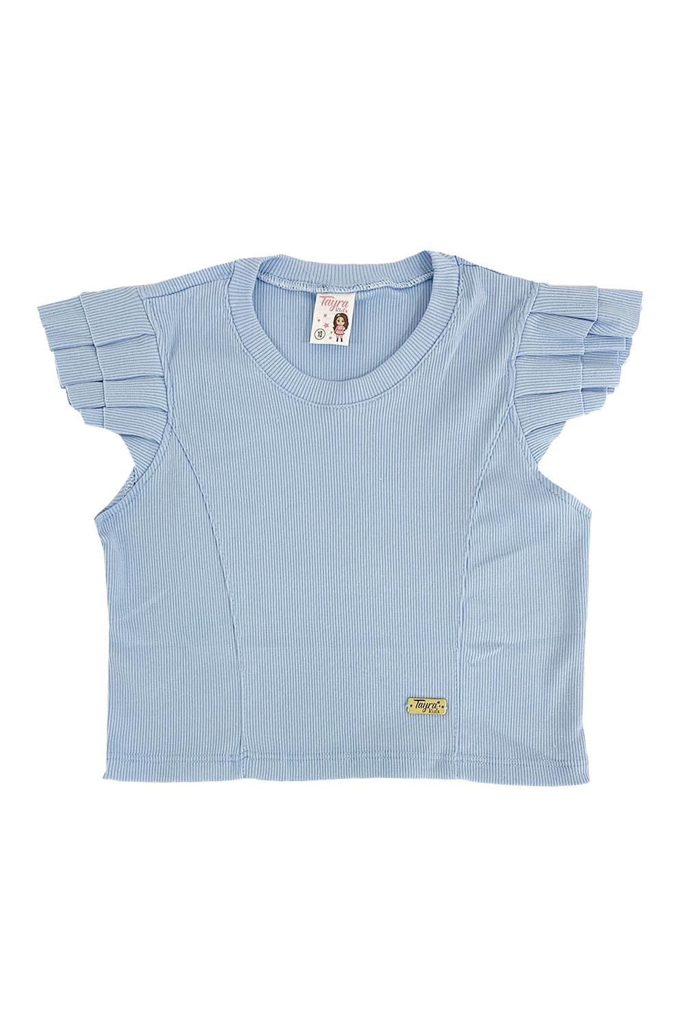 BLUSA NIÑA CORTA TELA ACANALADA