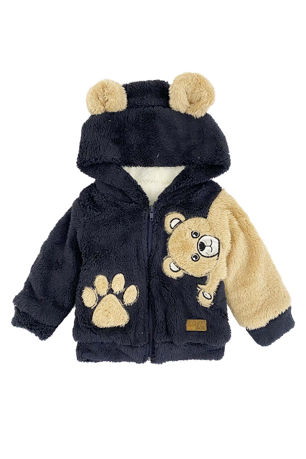 CHAQUETA BEBE TELA PELUCHE DISEÑO OSO