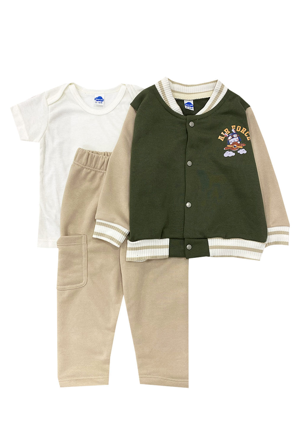 CONJUNTO BEBE CHAQUETA CAMISETA Y JOGGER