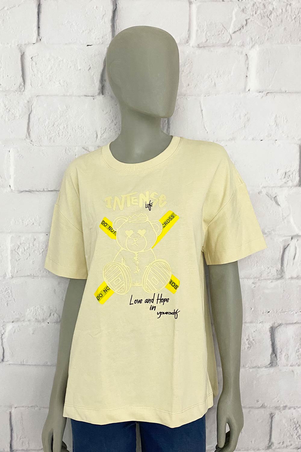 CAMISETA MUJER OVER SIZE ESTAMPADO DELANTERO Y TRASERO