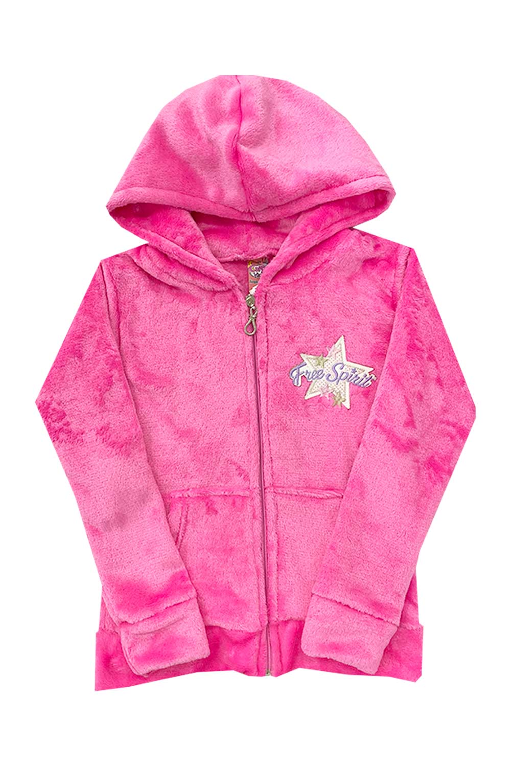 CHAQUETA NIÑA PELUCHE BORDADO VARIABLE BOLSILLOS