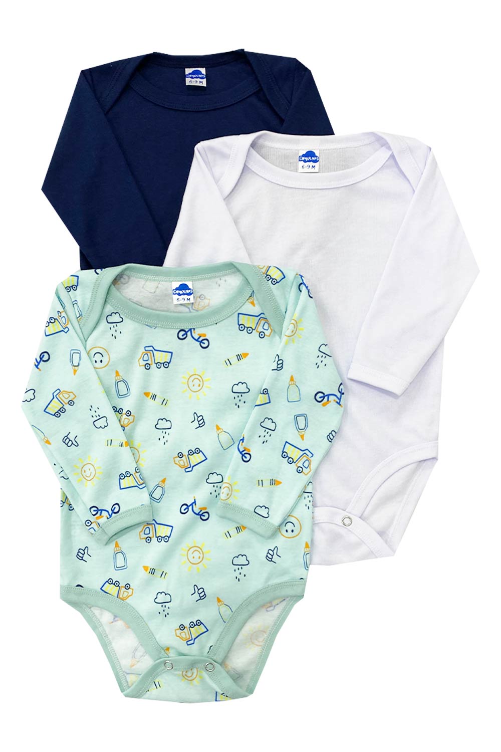 BODY NIÑO BEBÉ X3 UNIDADES ESTAMPADO VARIABLE