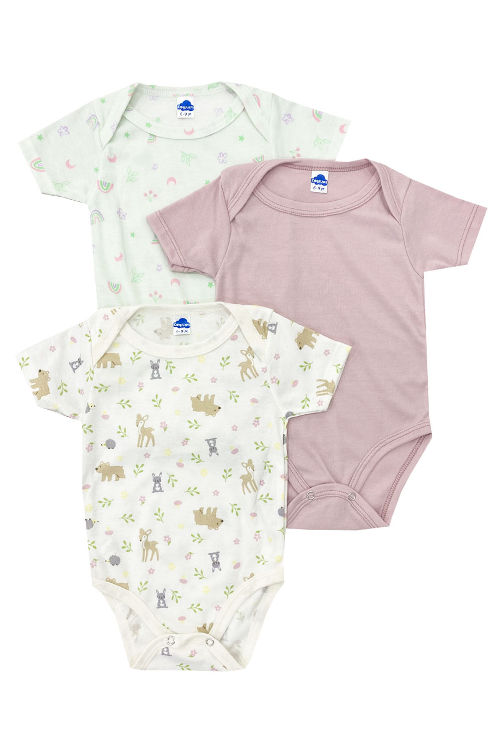 BODY BEBÉ X3 UNIDADES ESTAMPADO VARIABLE