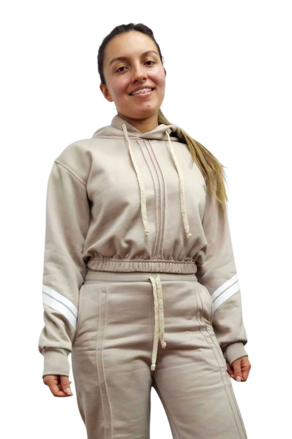 BUZO MUJER ESTAMPADO EN MANGAS