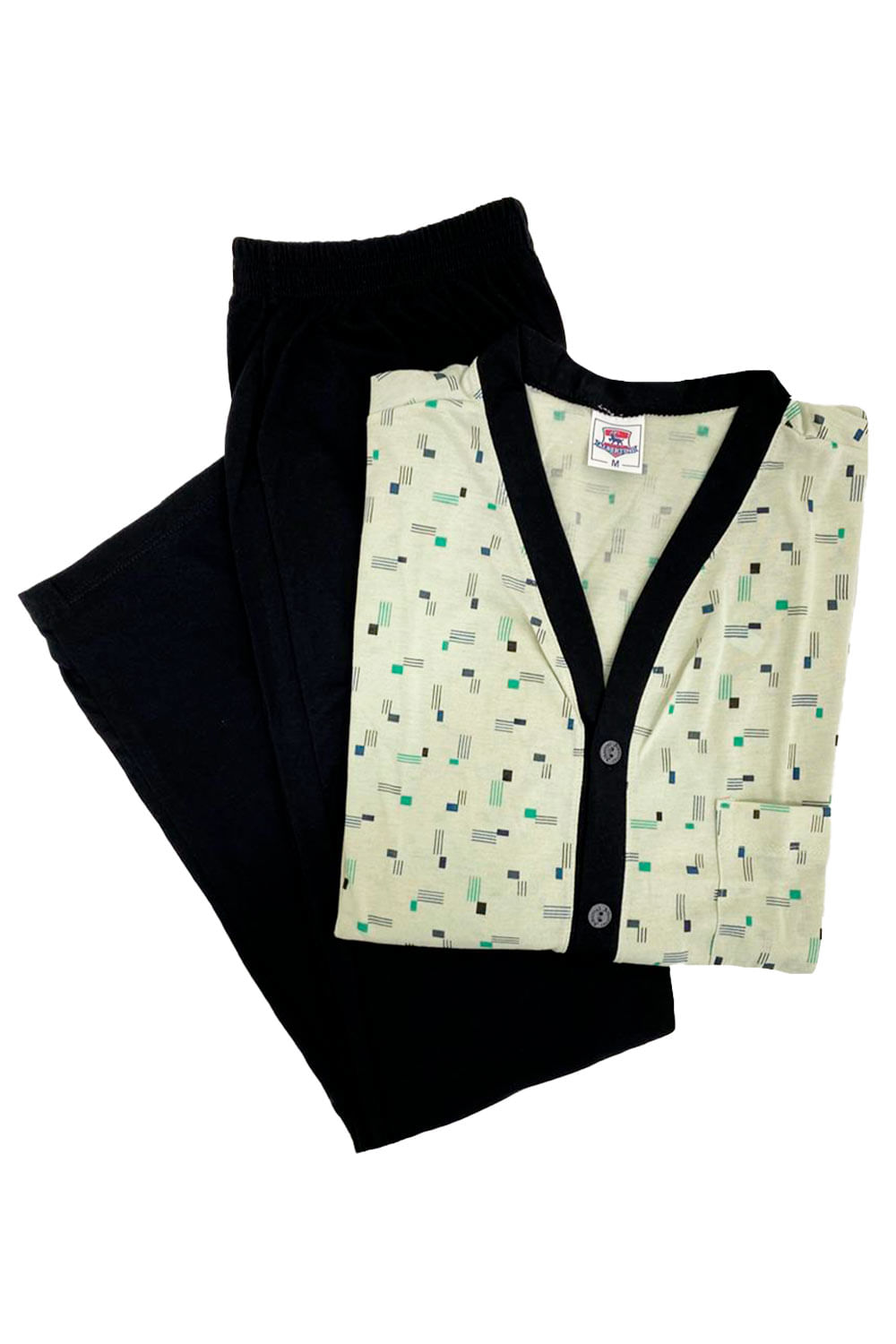 PIJAMA HOMBRE PANTALÓN LARGO MANGA LARGA ABIERTA