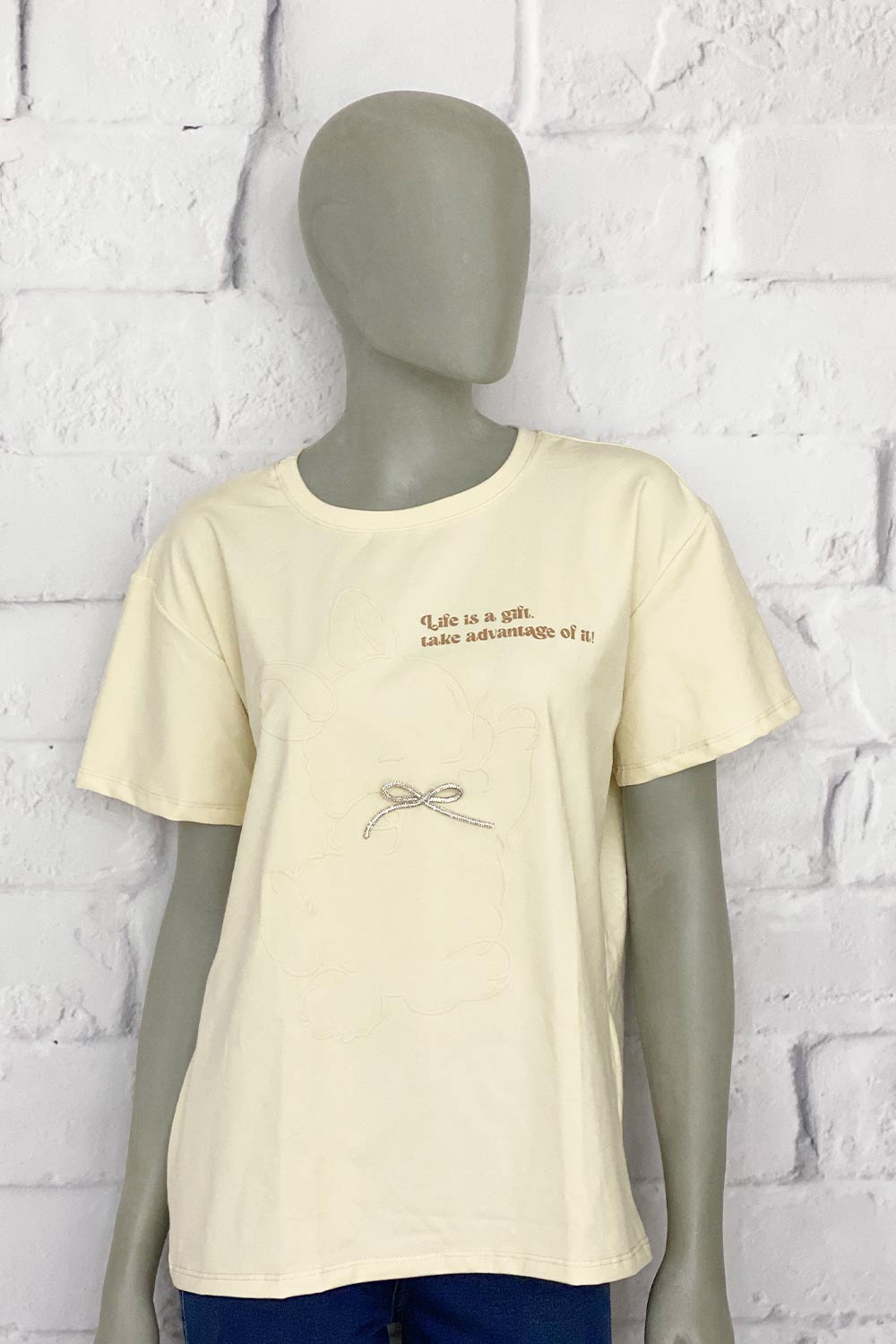 CAMISETA MUJER OVER SIZE ESTAMPADO DELANTERO