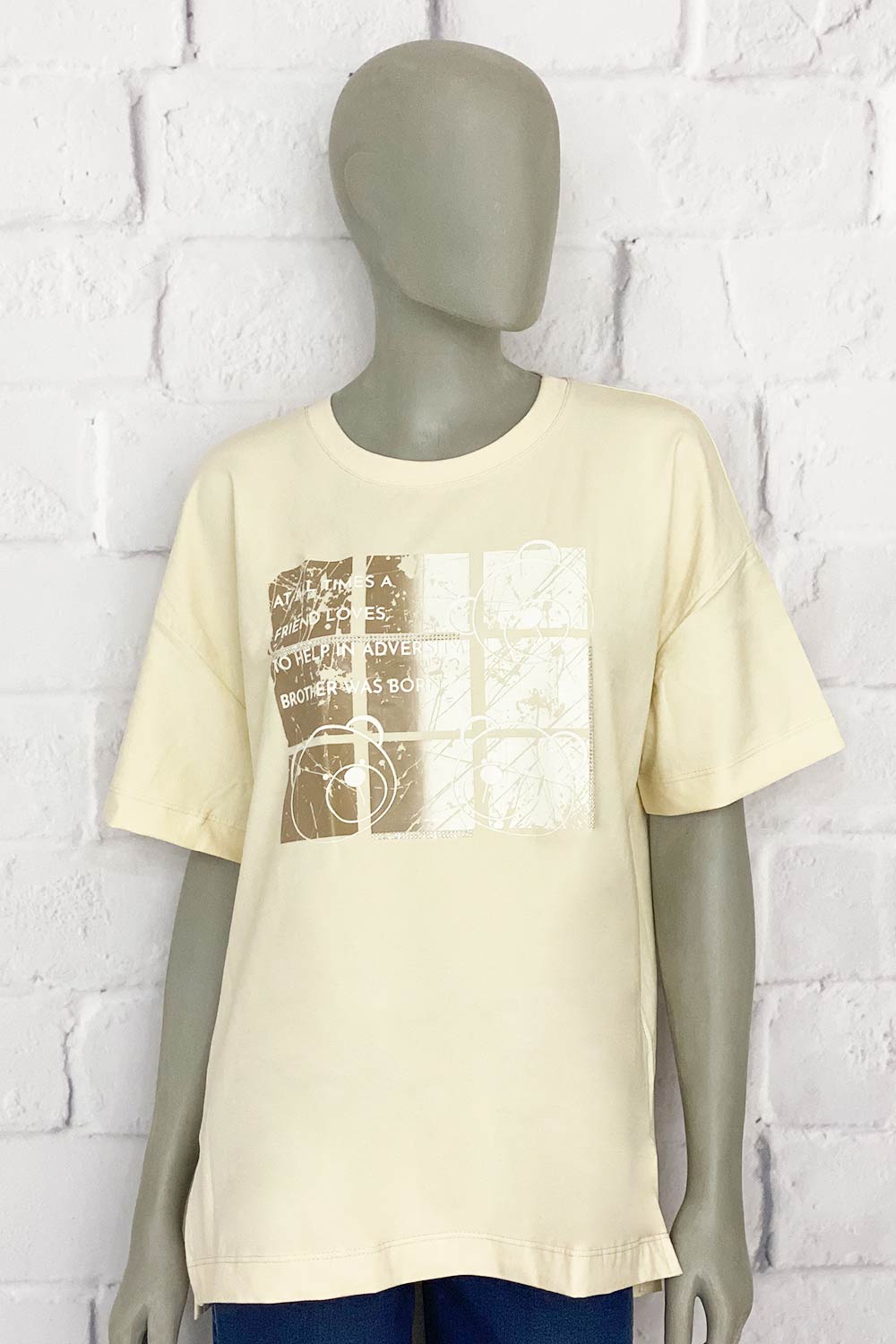 CAMISETA MUJER OVER SIZE ESTAMPADO DELANTERO