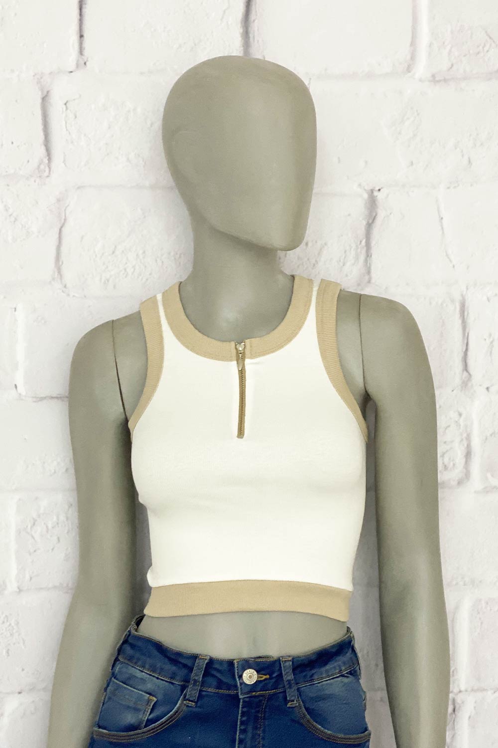 BLUSA MUJER CORTA TELA ACANALADA