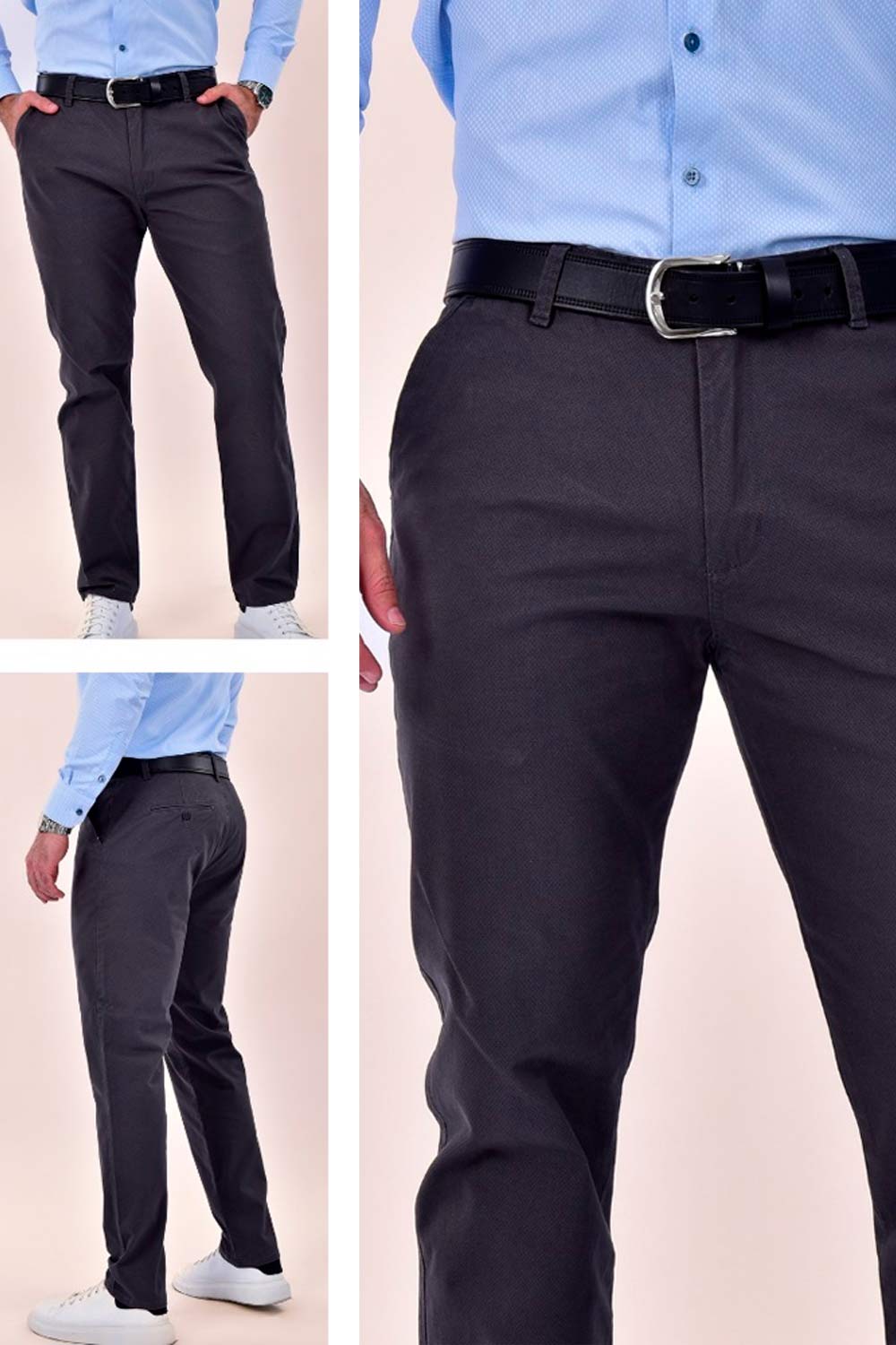 PANTALÓN HOMBRE DRILL TELA ESTAMPADA MICRO PUNTOS