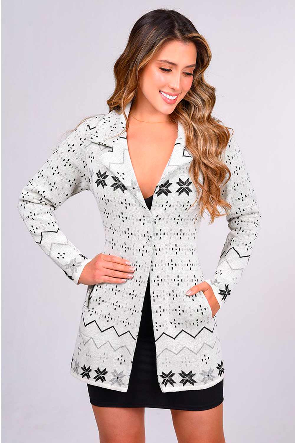CARDIGAN MUJER TEJIDO FIGURAS