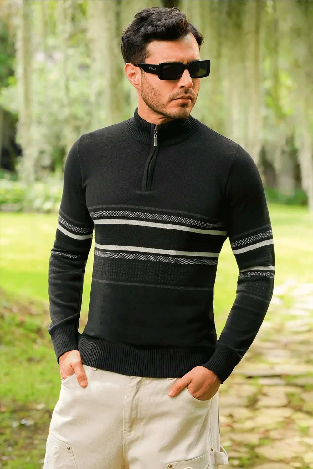 BUZO HOMBRE TEJIDO CREMALLERA DELANTERA CUELLO ALTO