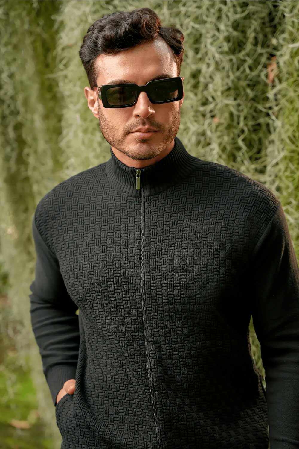 CHAQUETA HOMBRE TEJIDA UNICOLOR