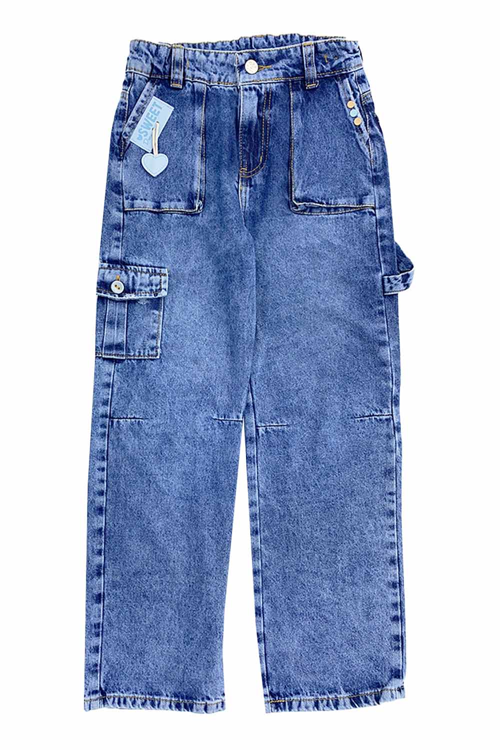 JEAN NIÑA TIPO CARGO SILUETA AMPLIA