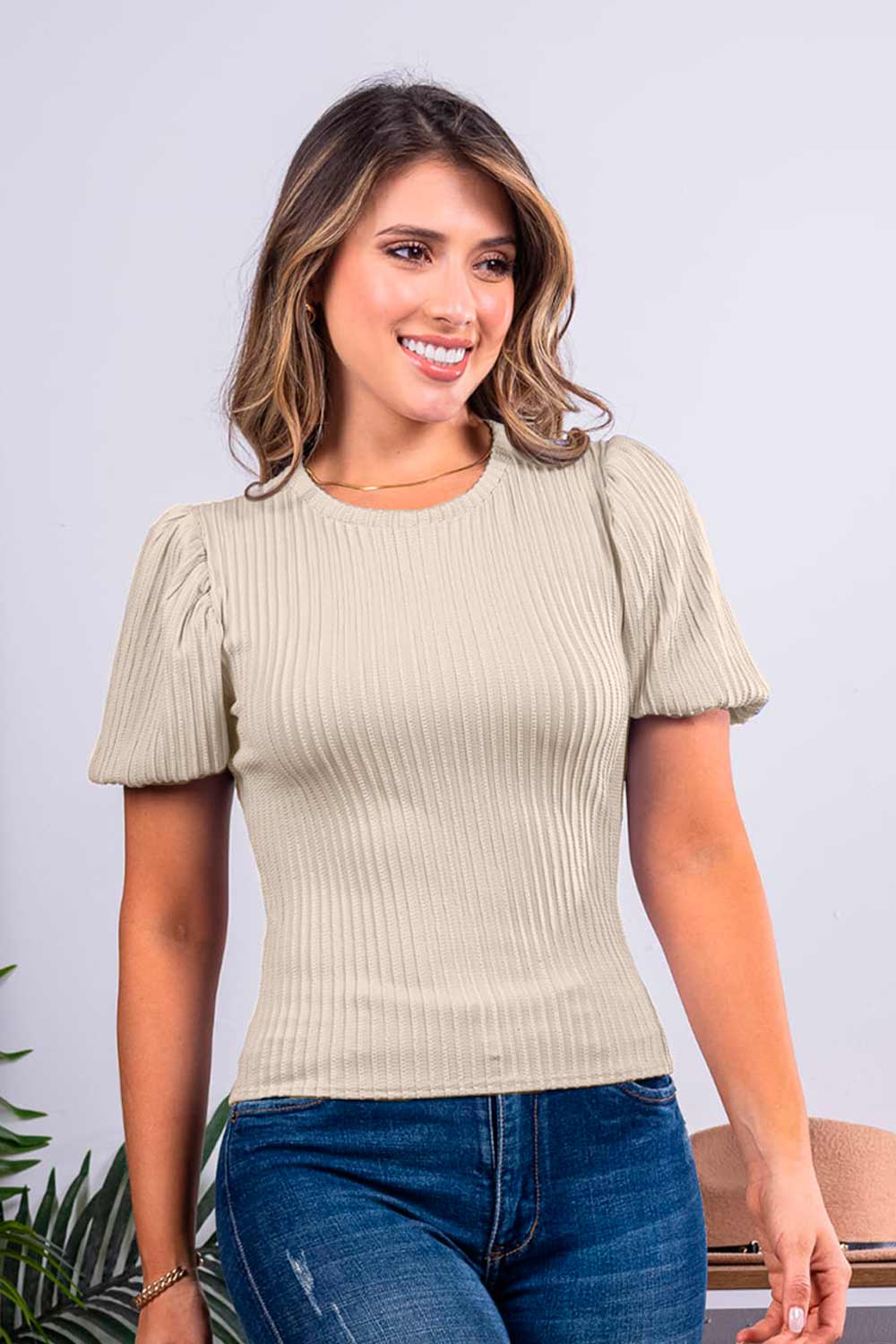 BLUSA MUJER TELA CON TEXTURA SUAVE