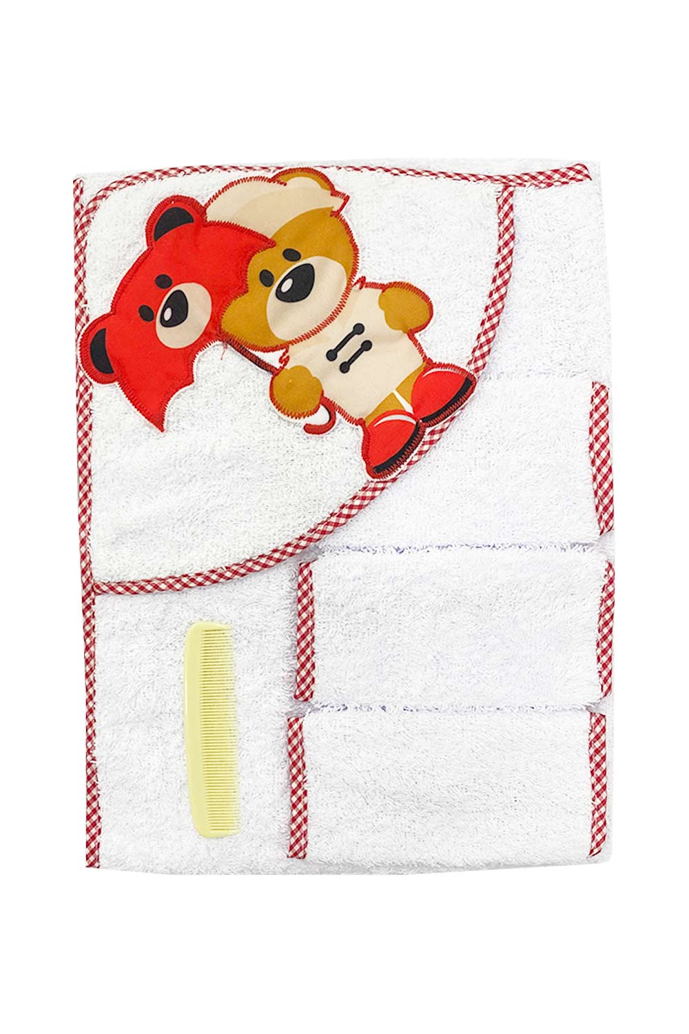 SET BEBÉ TOALLA GRANDE + 3 PEQUEÑAS Y ACCESORIO