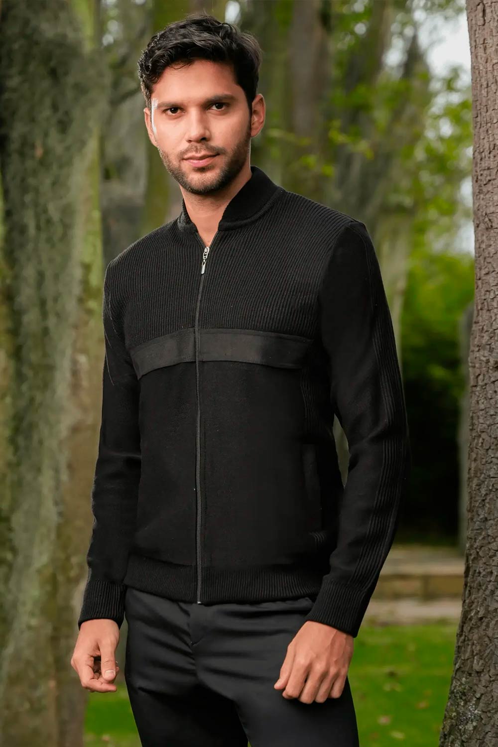 CHAQUETA HOMBRE TEJIDO ACANALADO