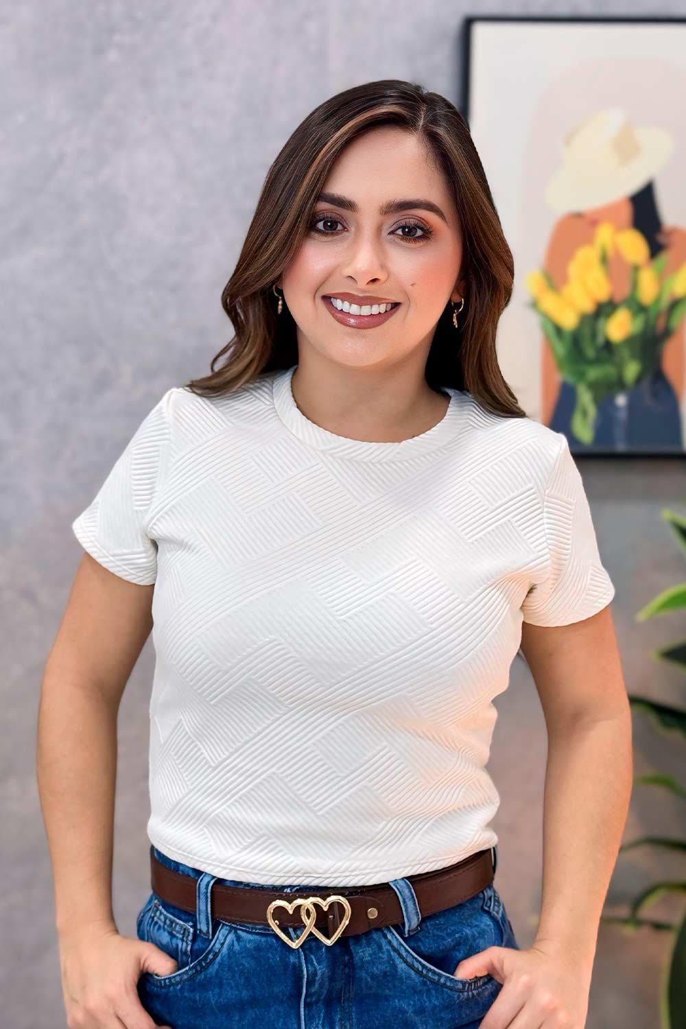 BLUSA MUJER TELA CON TEXTURA