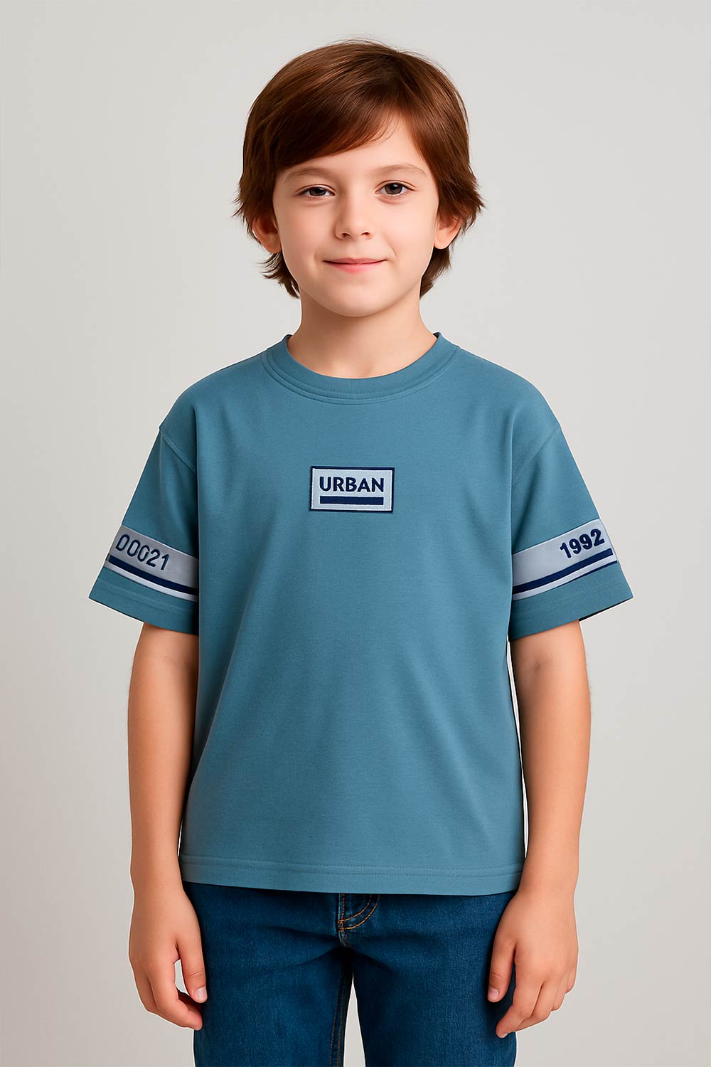 CAMISETA NIÑO OVER SIZE ESTAMPADA