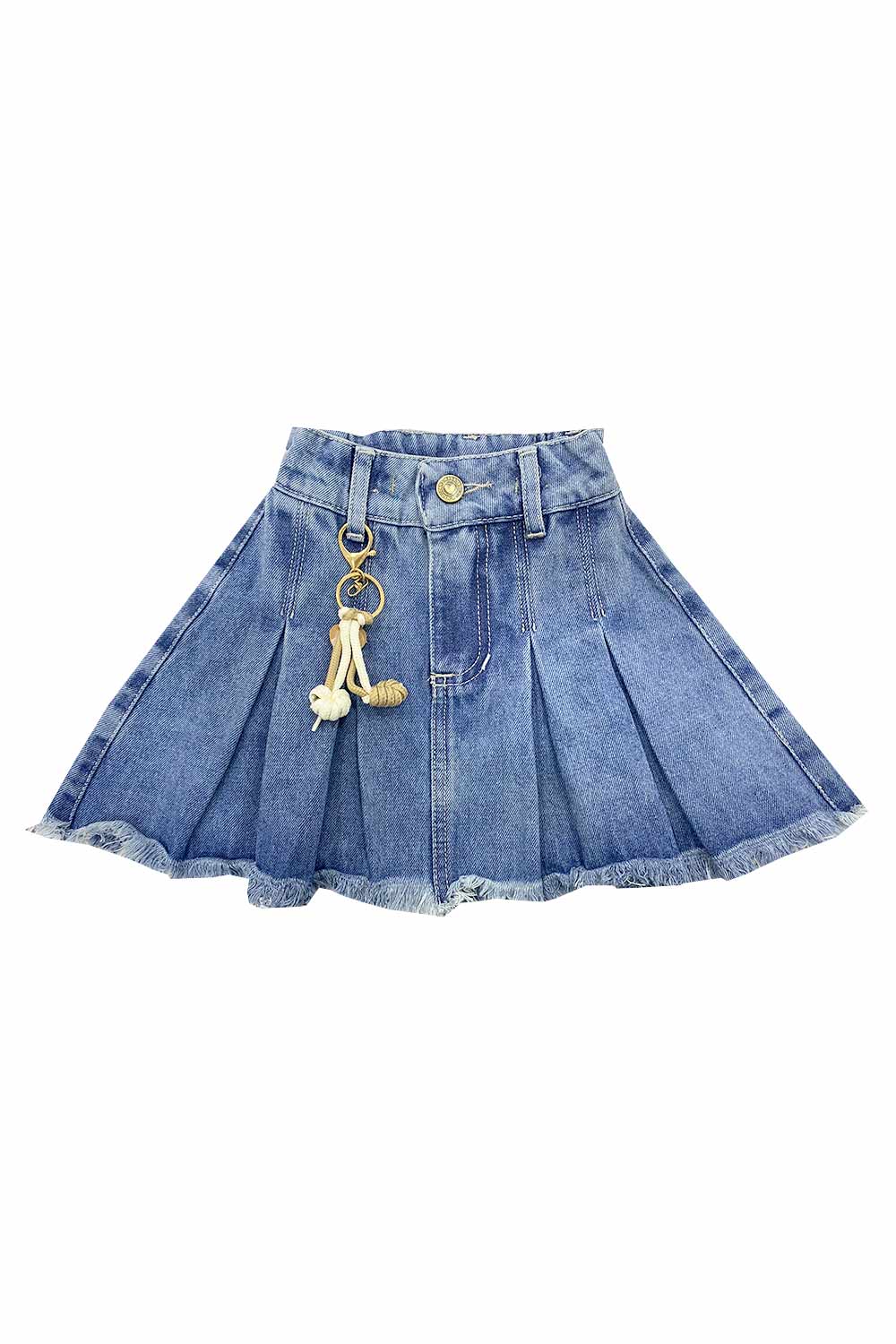 FALDA NIÑA EN DENIM CON PRENSES
