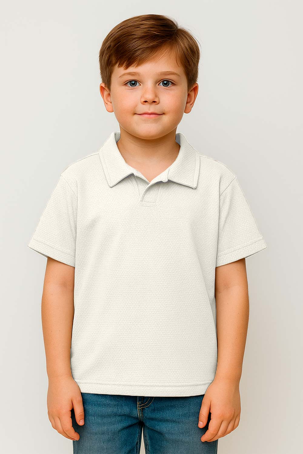 CAMISETA NIÑO TIPO POLO TELA CON TEXTURA