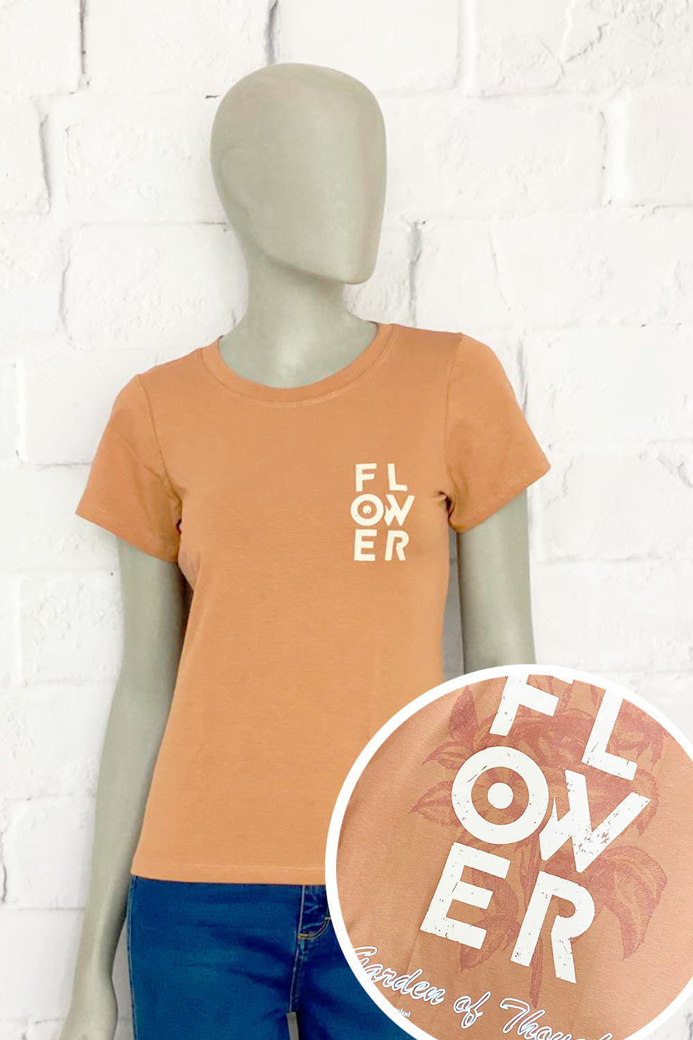 CAMISETA MUJER ESTAMPADO DELANTERO Y TRASERO