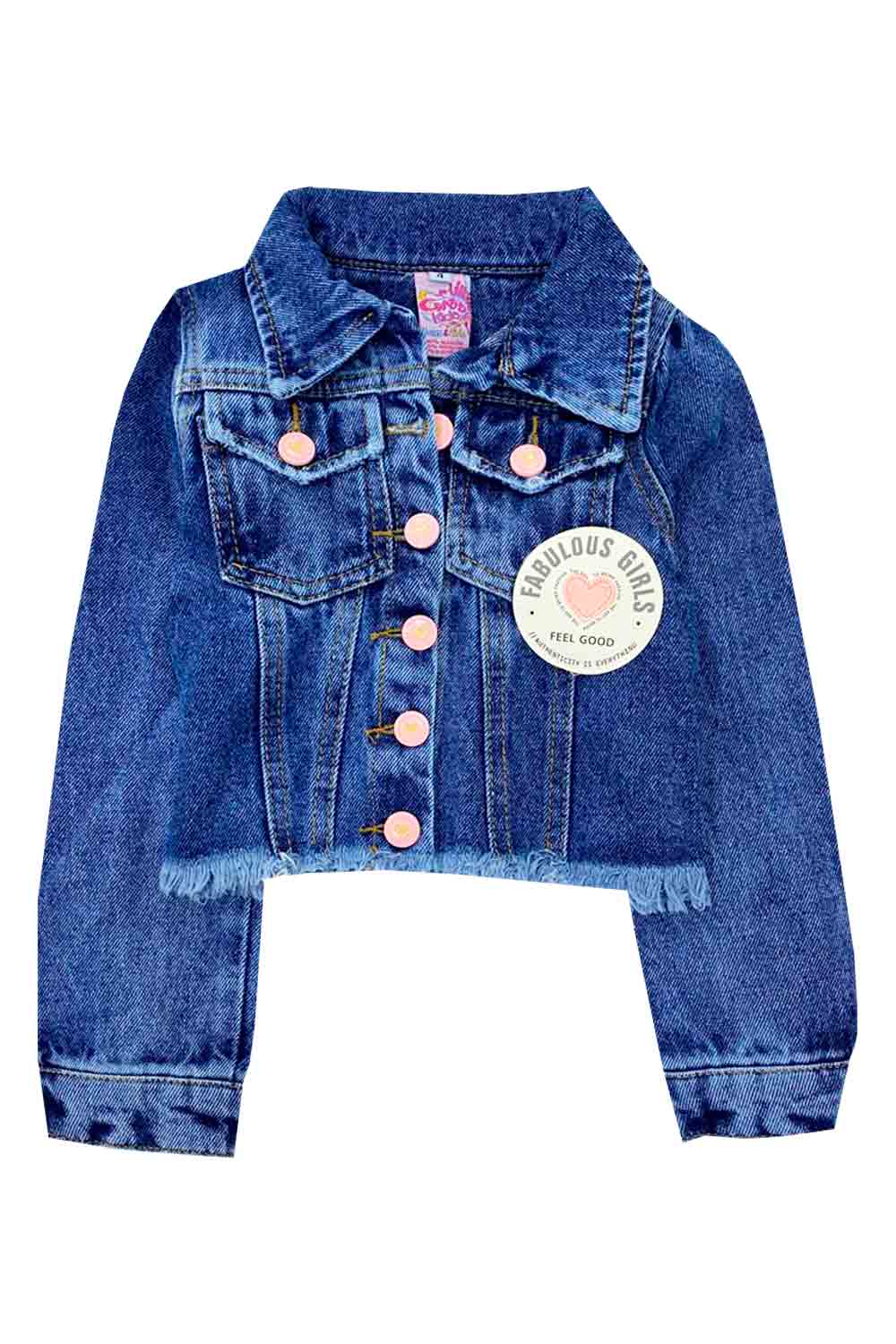 CHAQUETA NIÑA EN DENIM CON APLIQUE