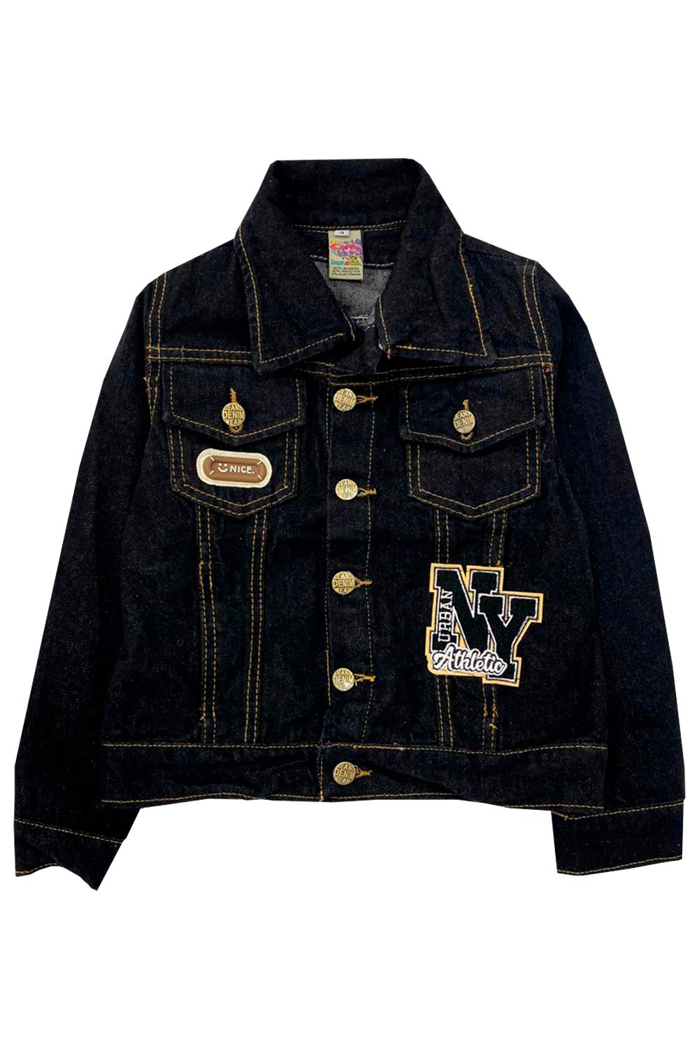 CHAQUETA NIÑO EN DENIM CON APLIQUES