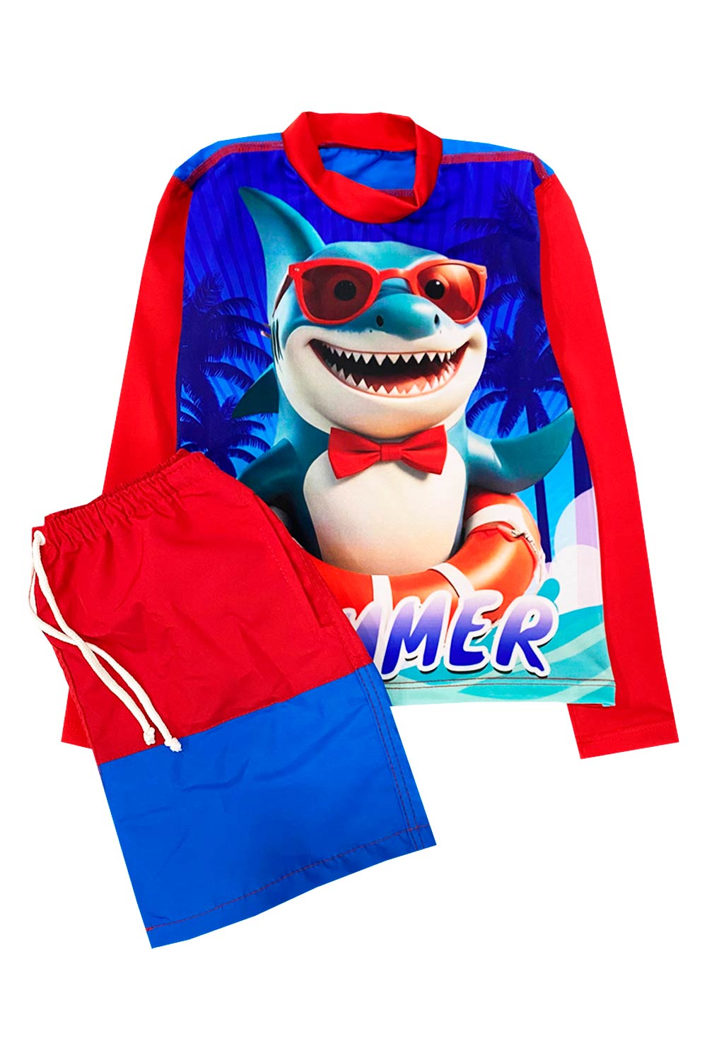 TRAJE DE BAÑO NIÑO BUZO Y PANTALONETA