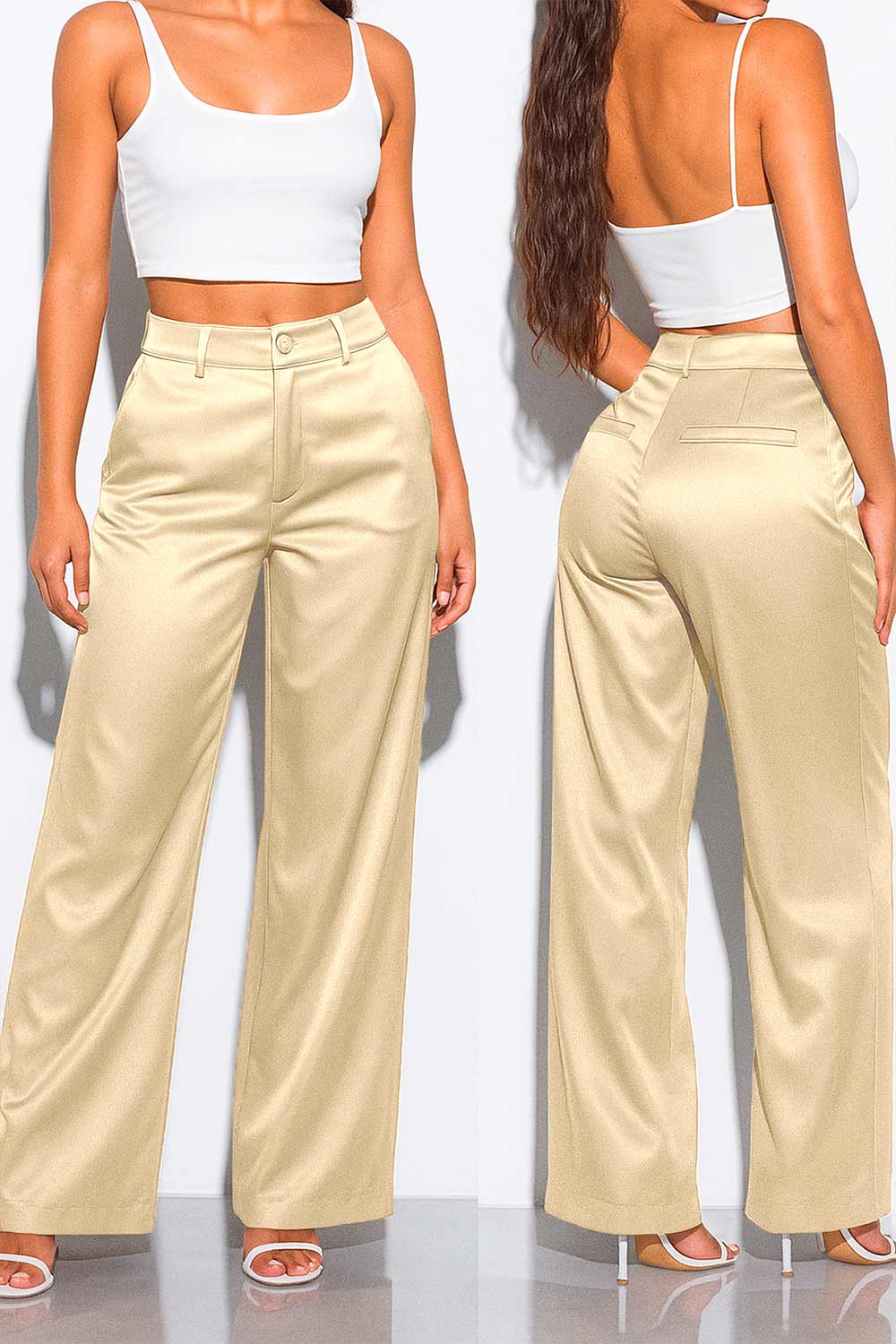 PANTALÓN MUJER SILUETA AMPLIA EN SATÍN