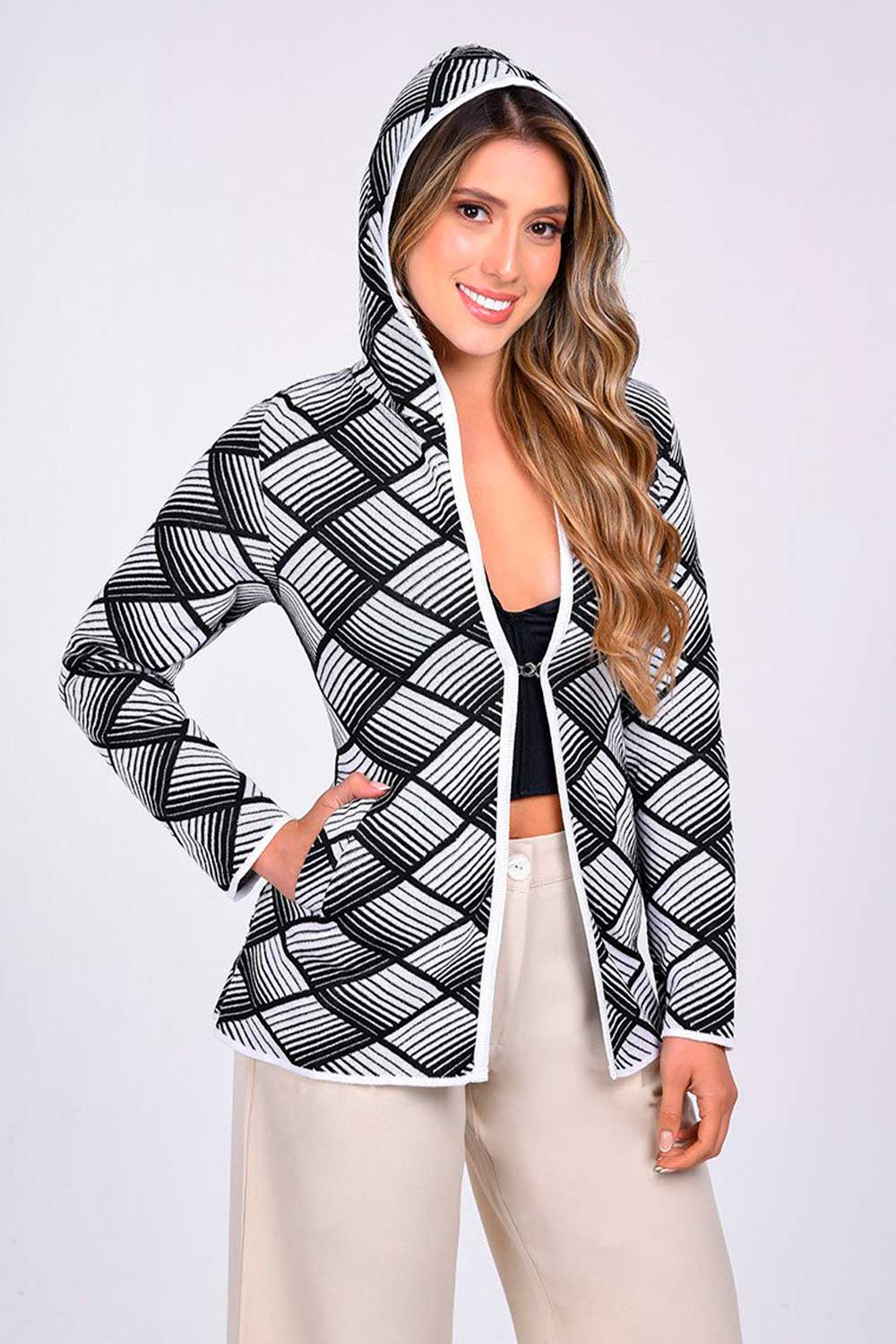 CARDIGAN MUJER TEJIDO LINEAS