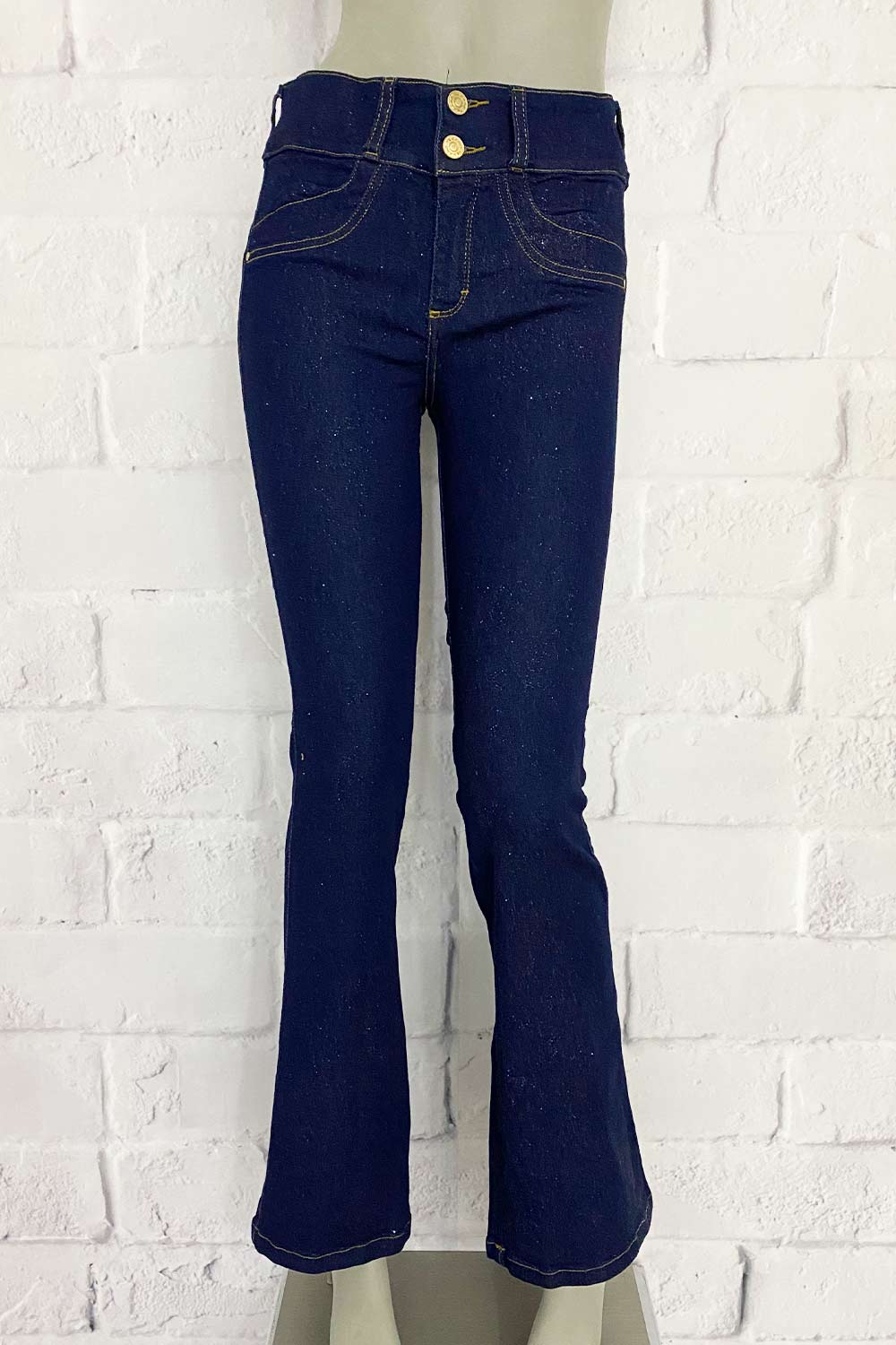 JEAN MUJER CON BRILLOS BOTA CAMPANA