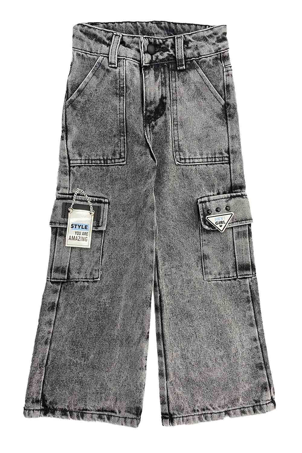 JEAN NIÑA TIPO CARGO SILUETA AMPLIA