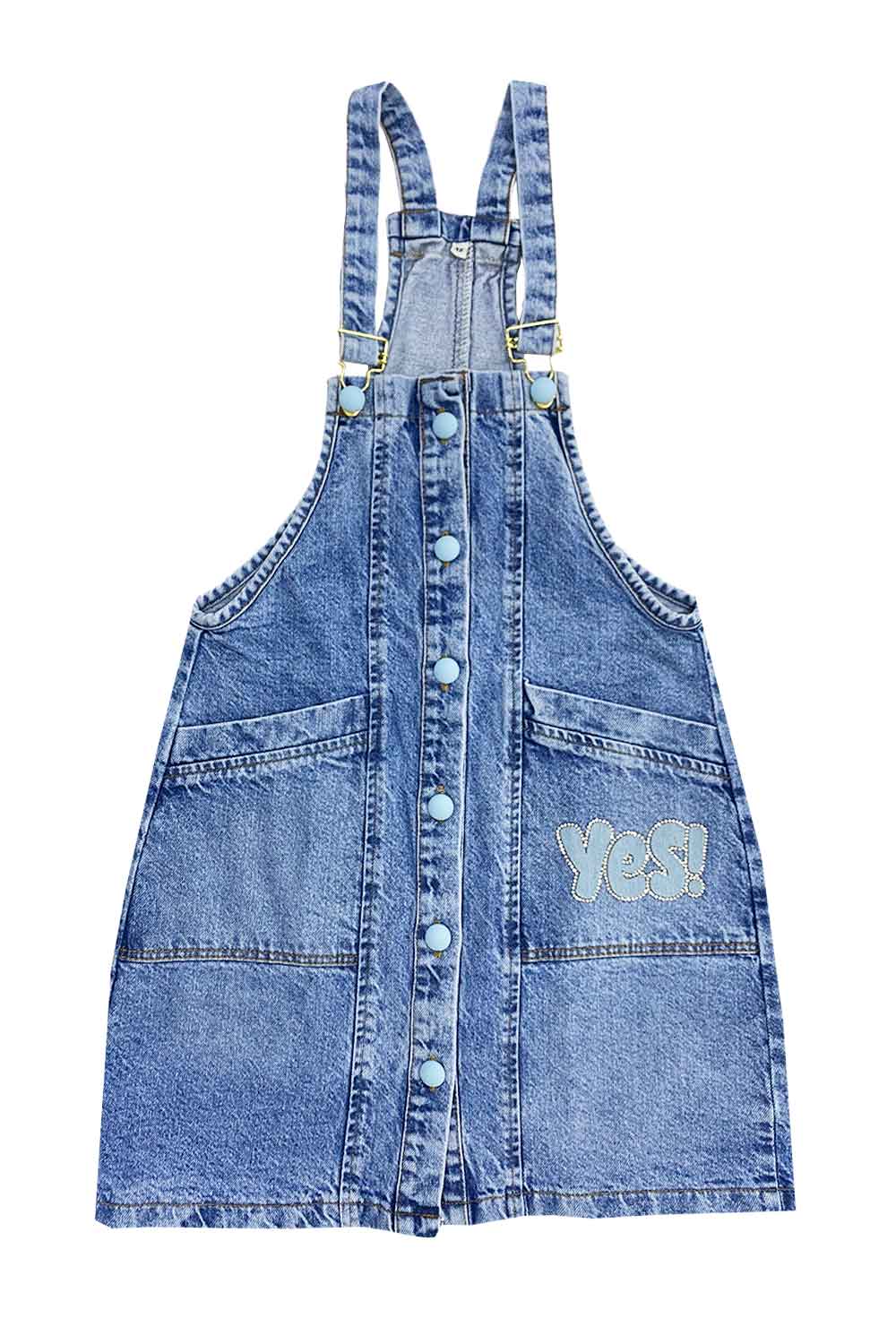 BATA NIÑA EN DENIM CON BOLSILLOS DELANTEROS