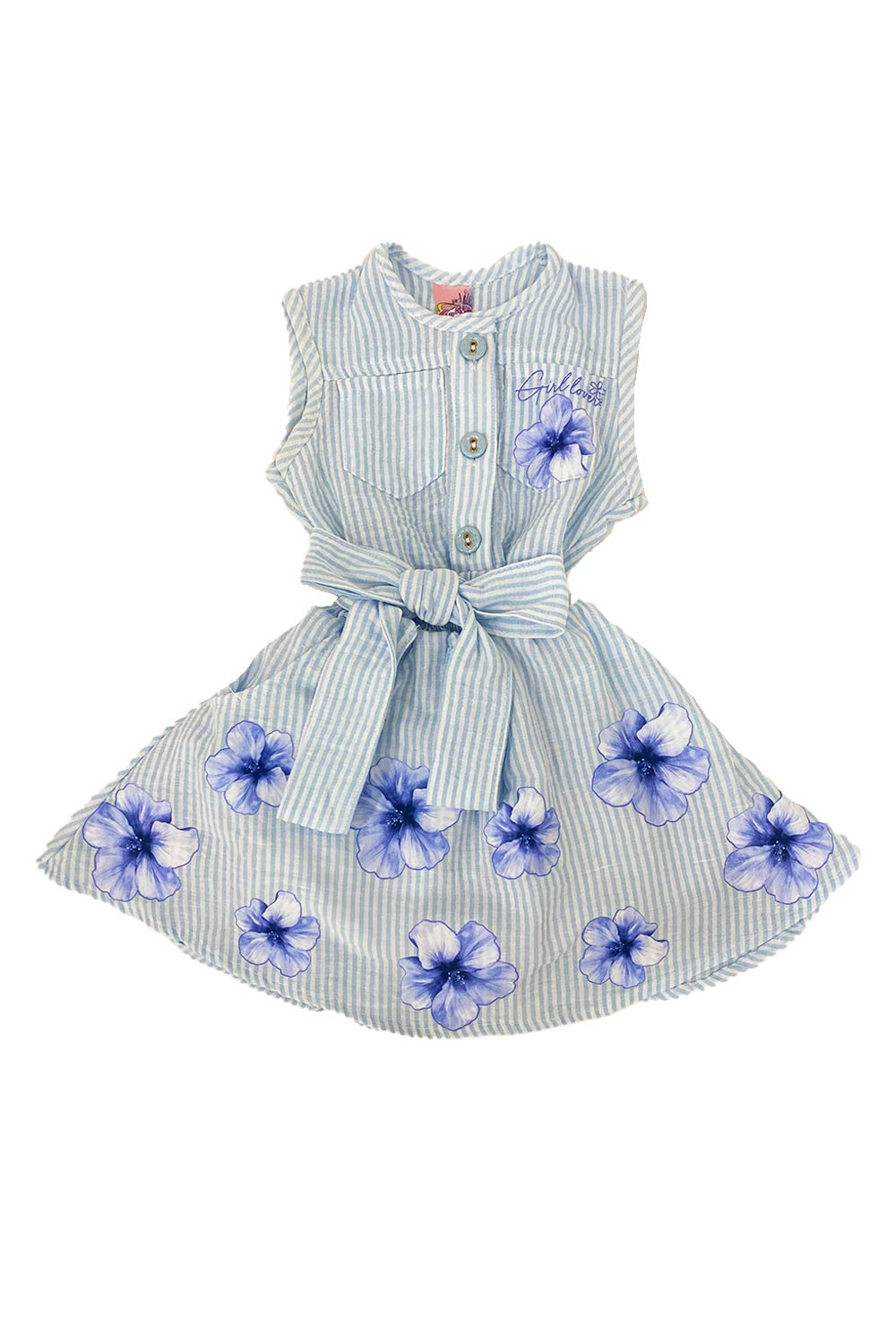 VESTIDO NIÑA ESTAMPADO CON VOLUMEN