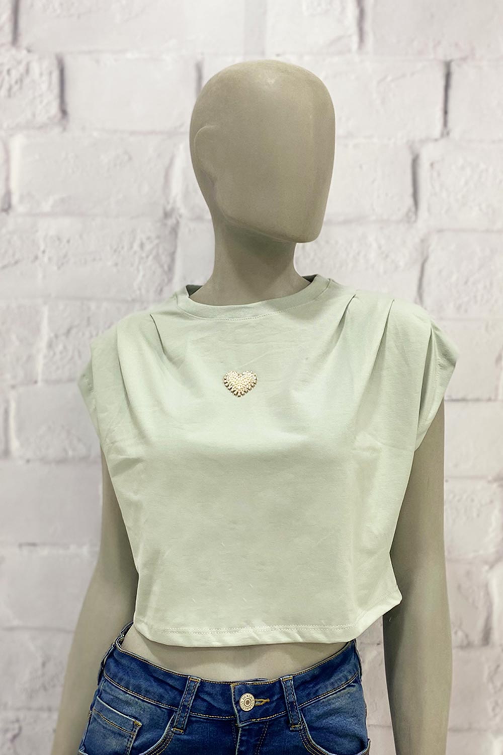 BLUSA MUJER CORTA DISEÑO HOMBROS