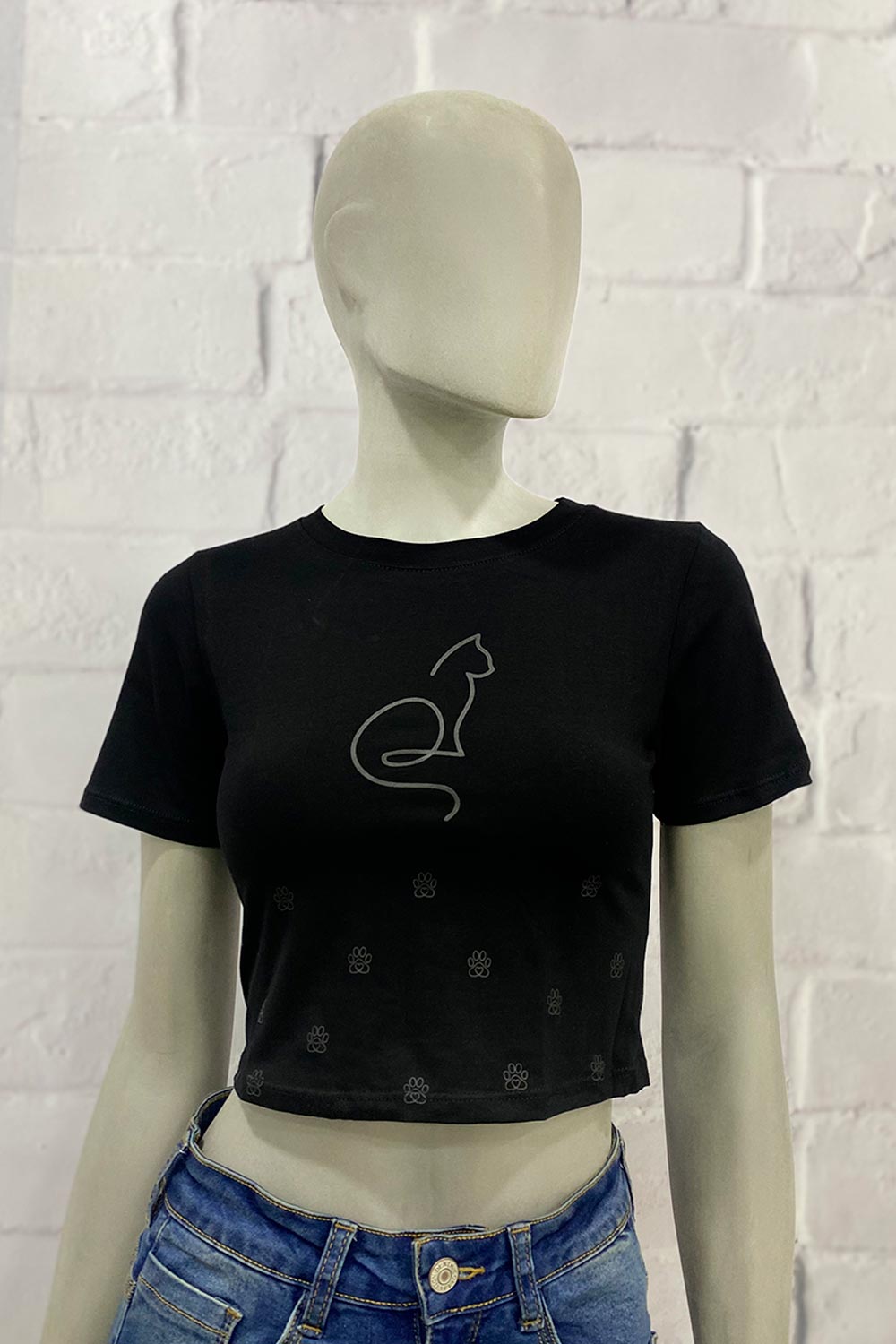 BLUSA MUJER CORTA ESTAMPADA