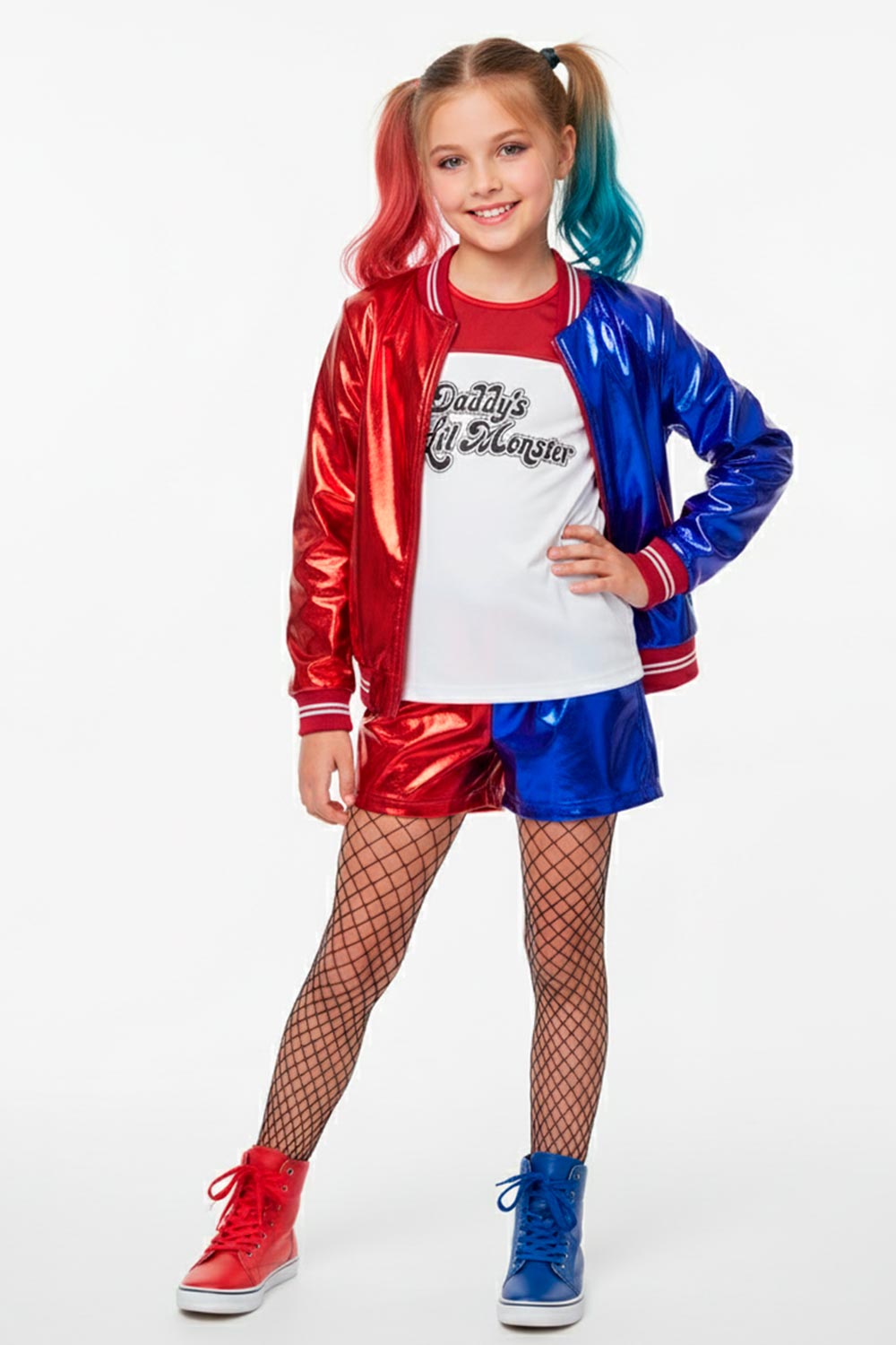 DISFRAZ NIÑA HARLEY QUEEN TRES PIEZAS