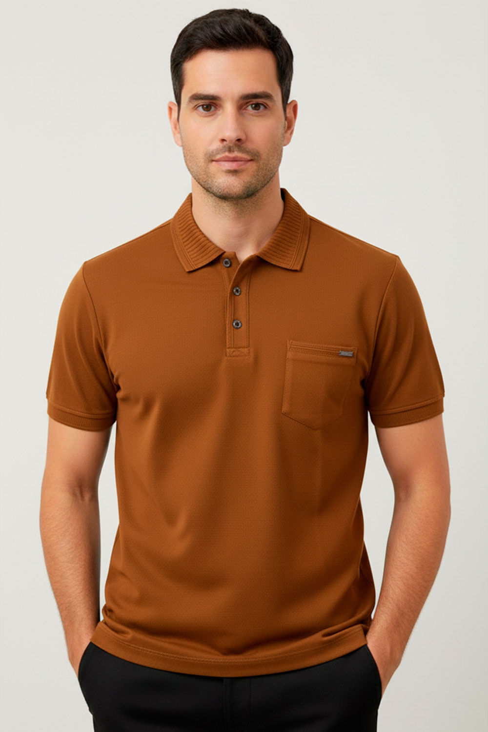 CAMISETA HOMBRE TIPO POLO BOLSILLO DELANTERO