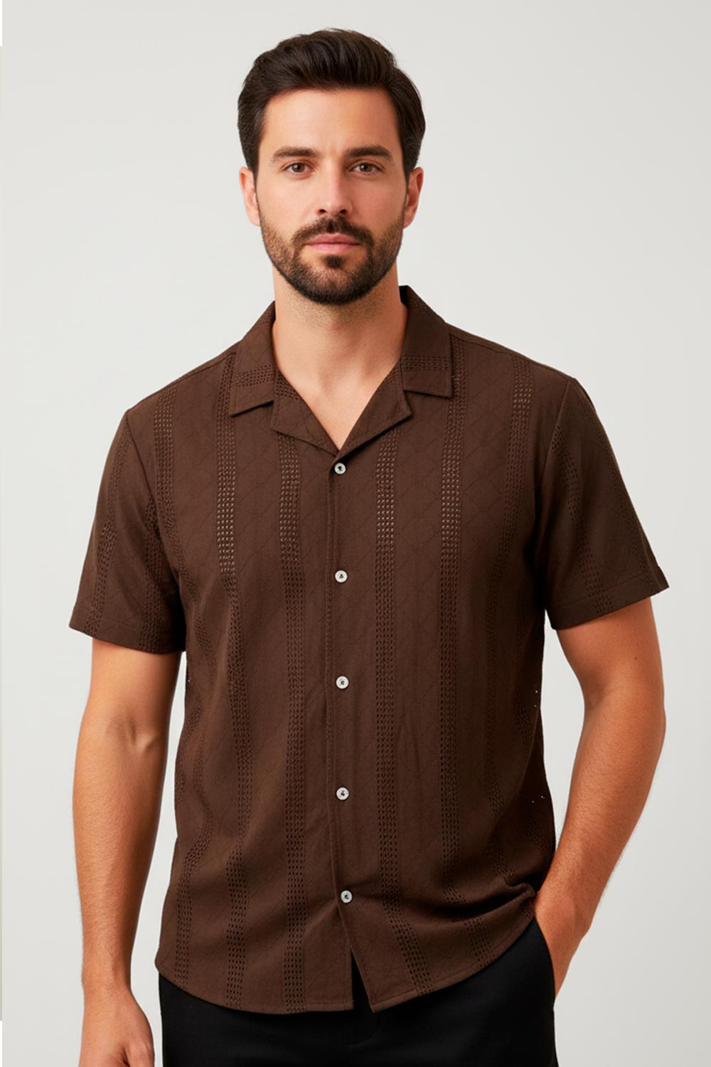 CAMISETA HOMBRE ELEGANTE TIPO POLO TEXTURAS