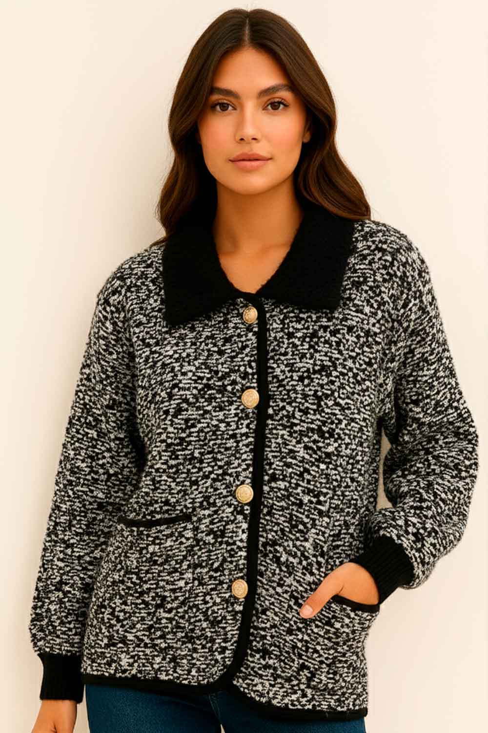 CHAQUETA MUJER ELEGANTE ESTAMPADA