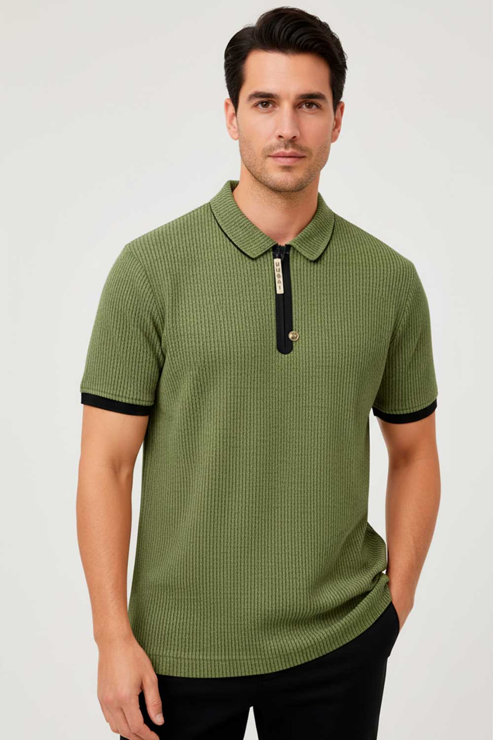 CAMISETA HOMBRE TIPO POLO TEXTURAS ELEGANTE