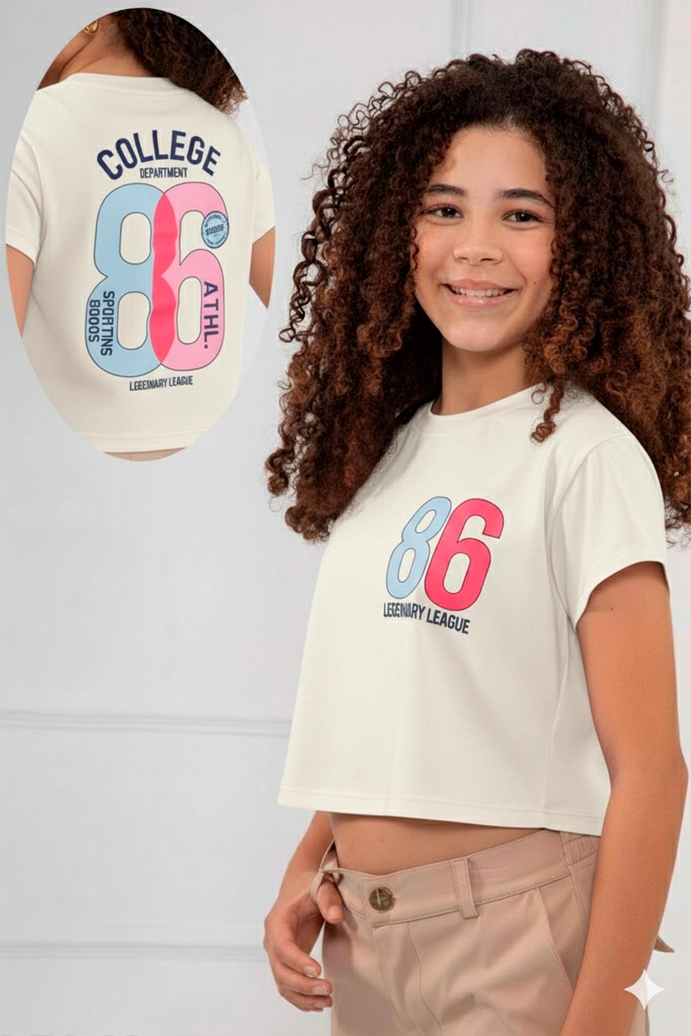 BLUSA NIÑA CORTA ESTAMPADA