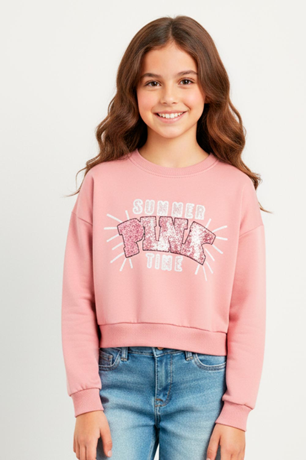 BUZO NIÑA CORTO ESTAMPADO