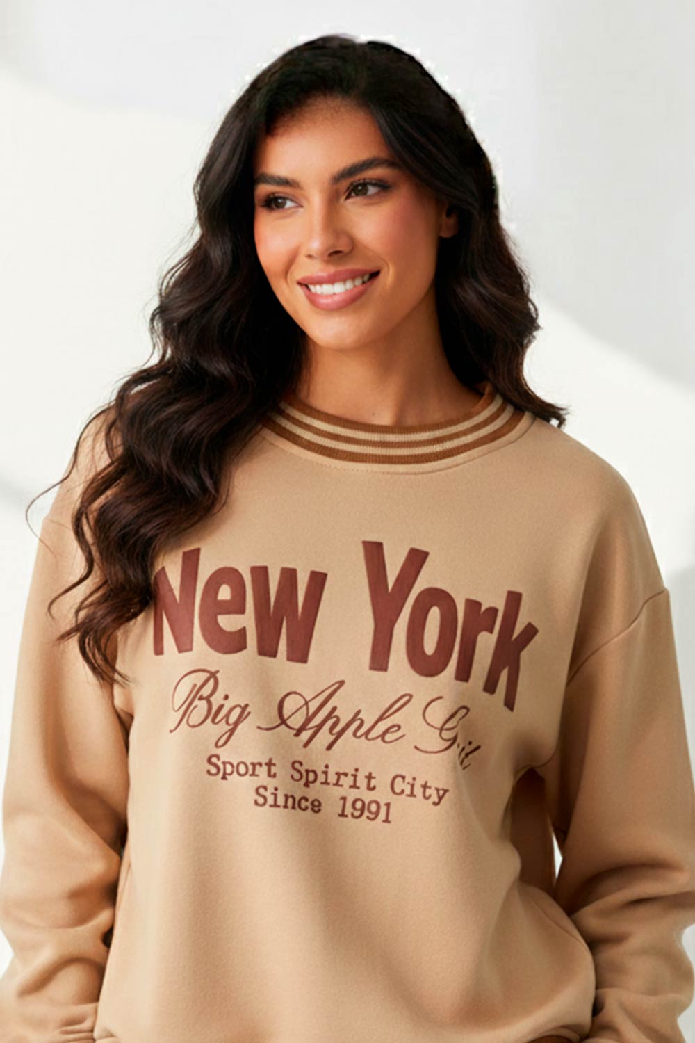 BUSO MUJER ESTAMPADO CUELLO REDONDO