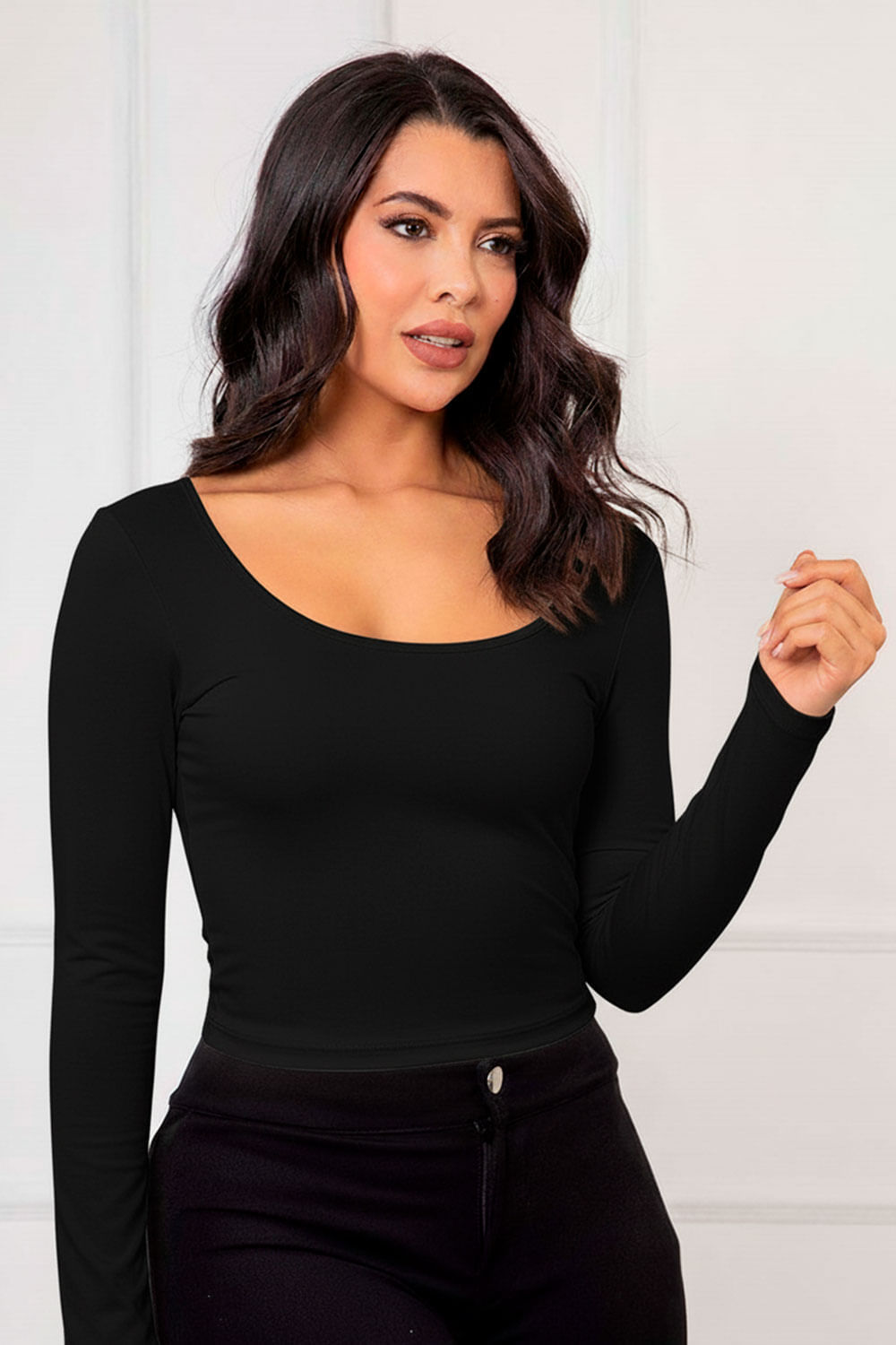BLUSA MUJER ELEGANTE MANGA LARGA