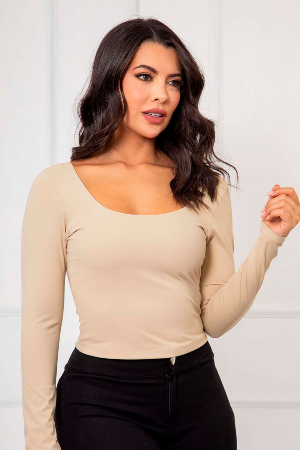 BLUSA MUJER ELEGANTE MANGA LARGA