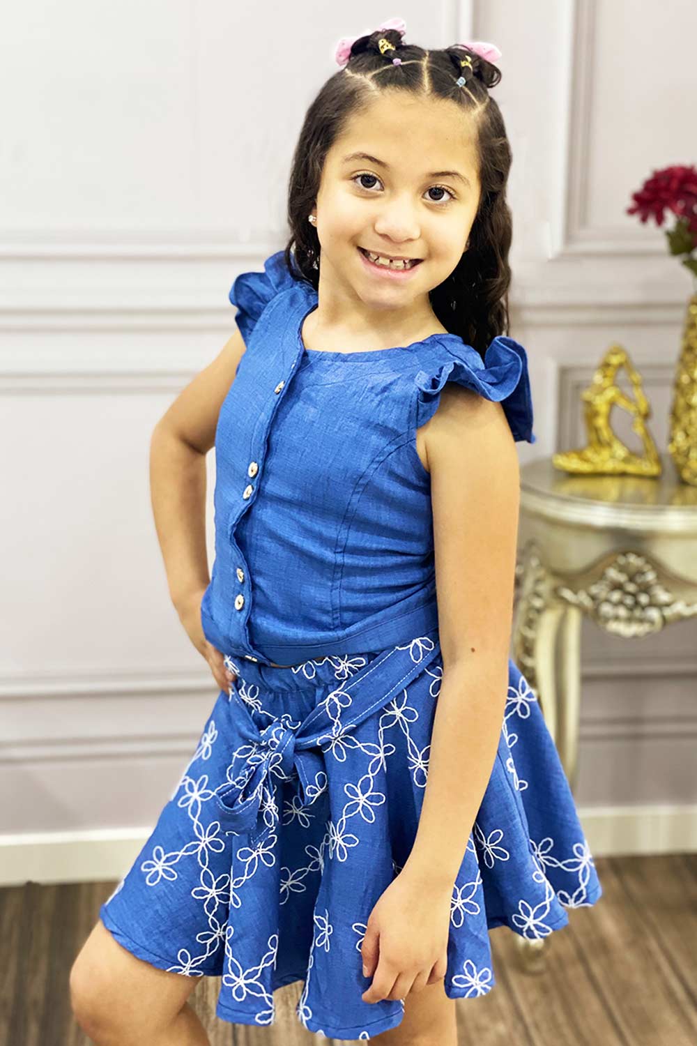 CONJUNTO NIÑA BLUSA Y FALDA