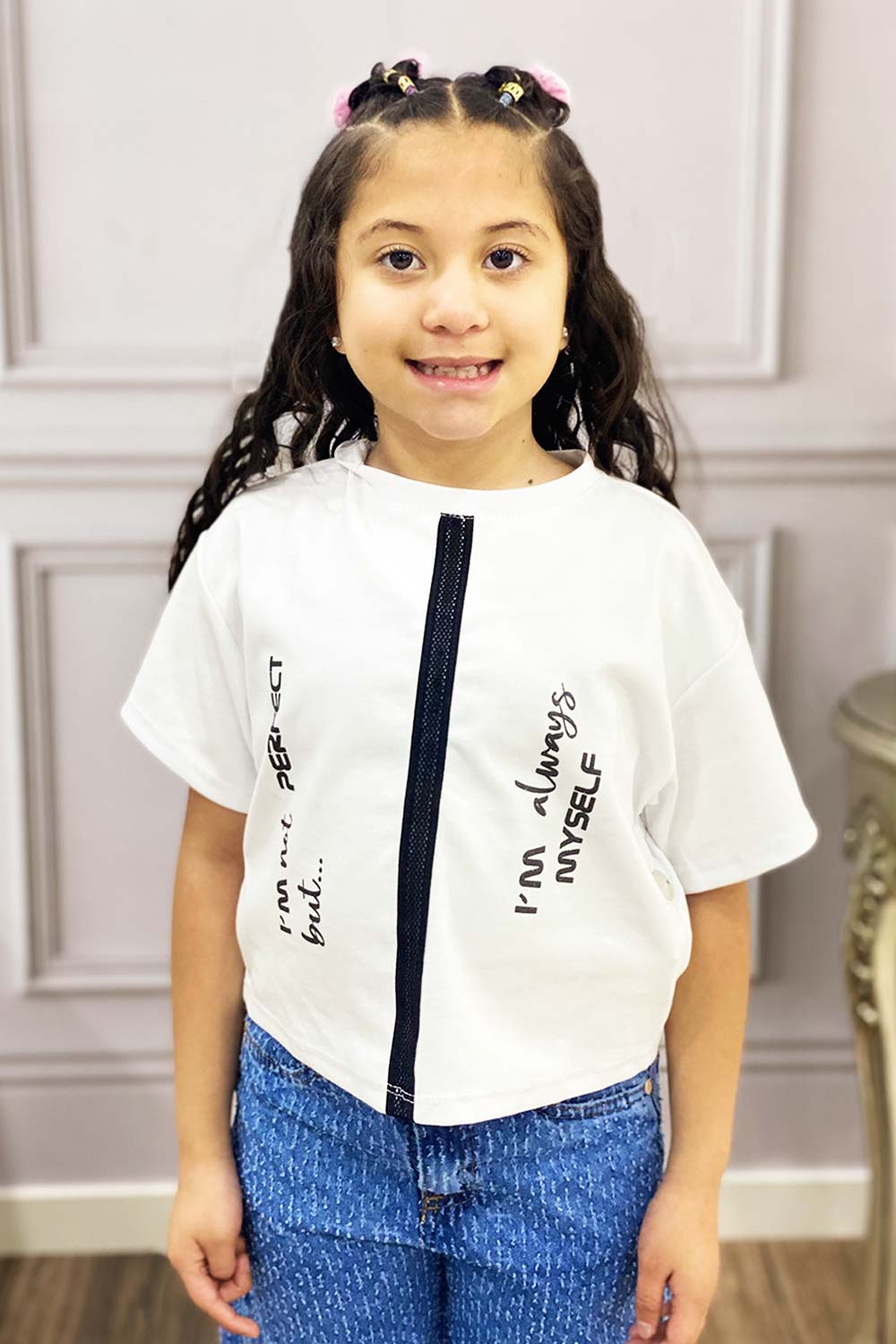 BLUSA NIÑA DISEÑO TRASPARENTE EN EL CENTRO