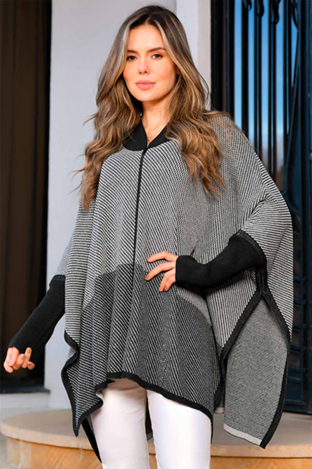 RUANA MUJER CREMALLERA ESTAMPADA