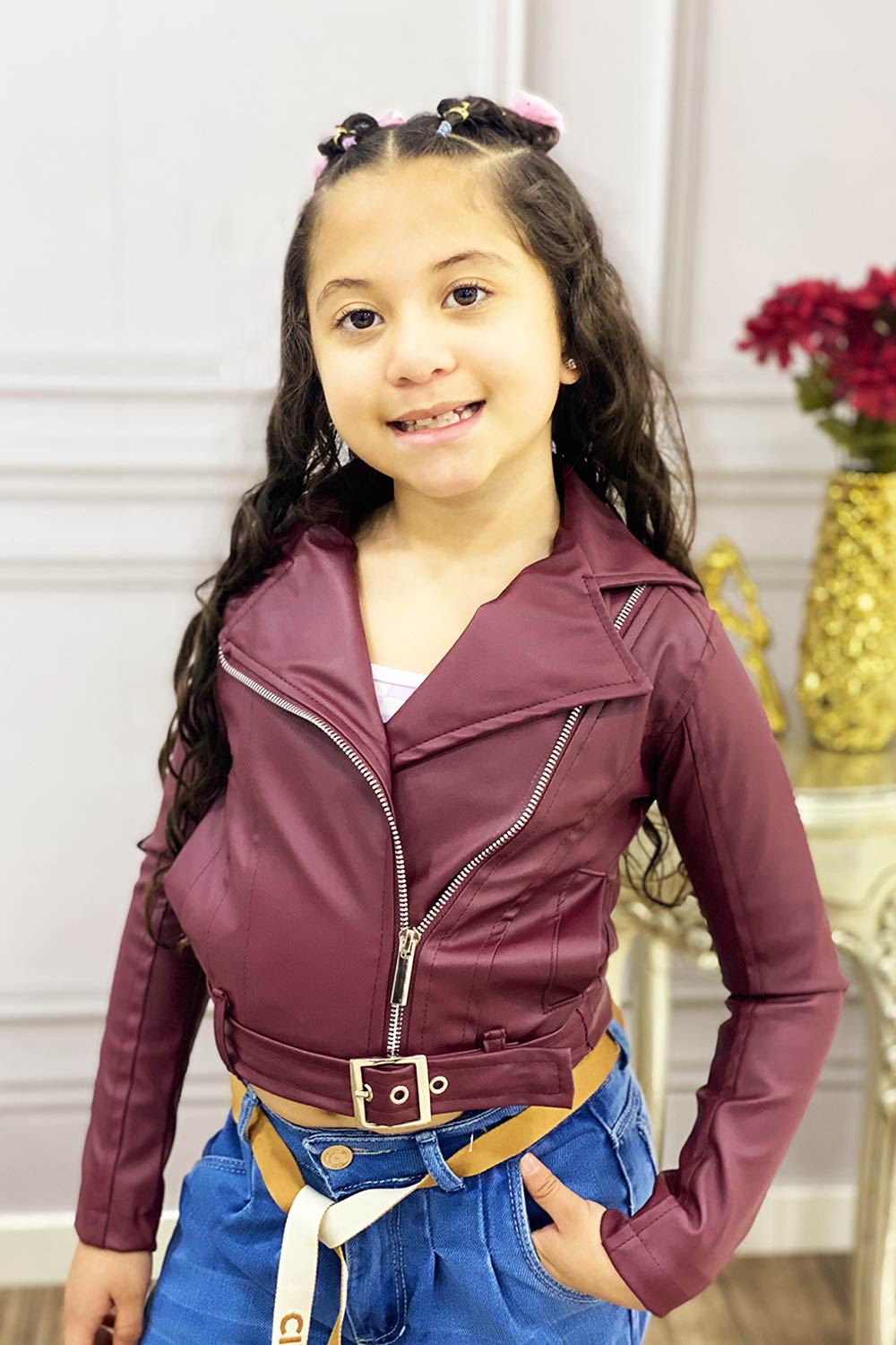 CHAQUETA NIÑA EN CUERINA